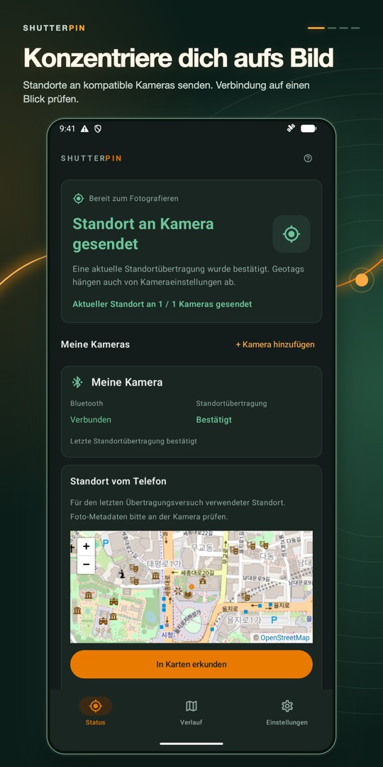 ShutterPin Kamera GPS Geotag – Screenshots 1